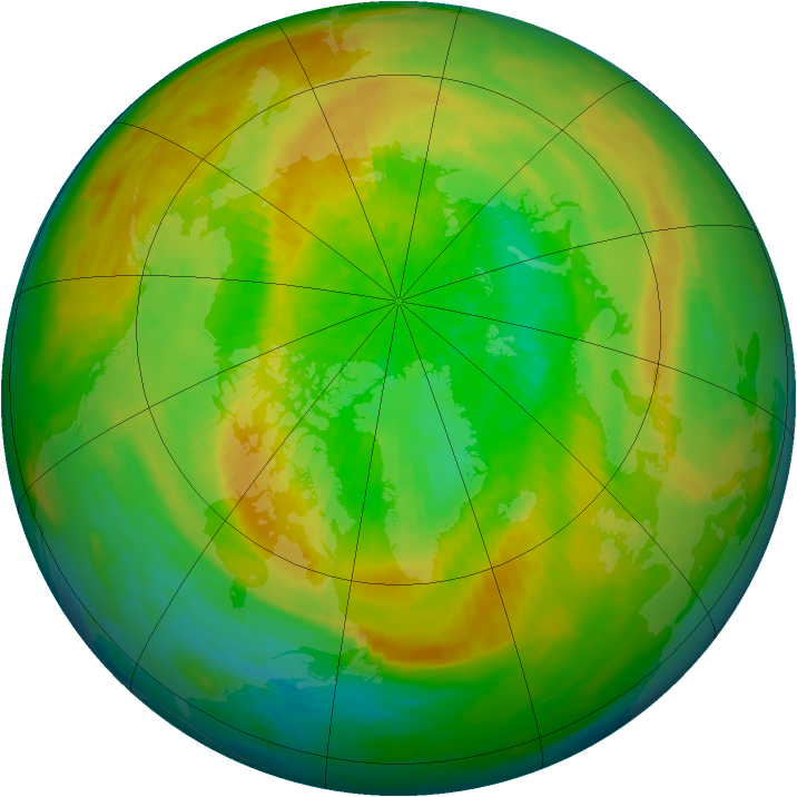 Arctic ozone map for 28 March 1993
